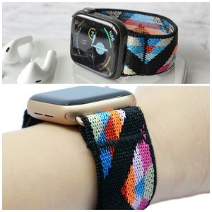 Fitbit Versa 2 Versa Lite Soft Nylon Fabric Multicolor Chevron Embroidered Band